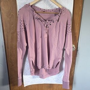 Free People Mauve Hooded Sweatshirt